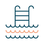 Icône d’échelle de piscine pour activités familiales en village vacances en France