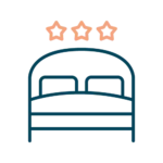 Icône de lit représentant un hébergement confortable en village vacances