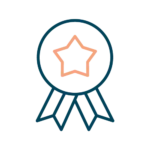 Icône de médaille symbolisant la qualité et l’accessibilité des séjours VTF en villages vacances