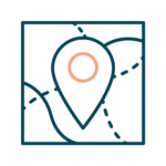 Icône de localisation sur carte représentant les destinations villages de vacances VTF en France